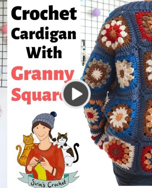 Crochet Cardigan with granny Squares